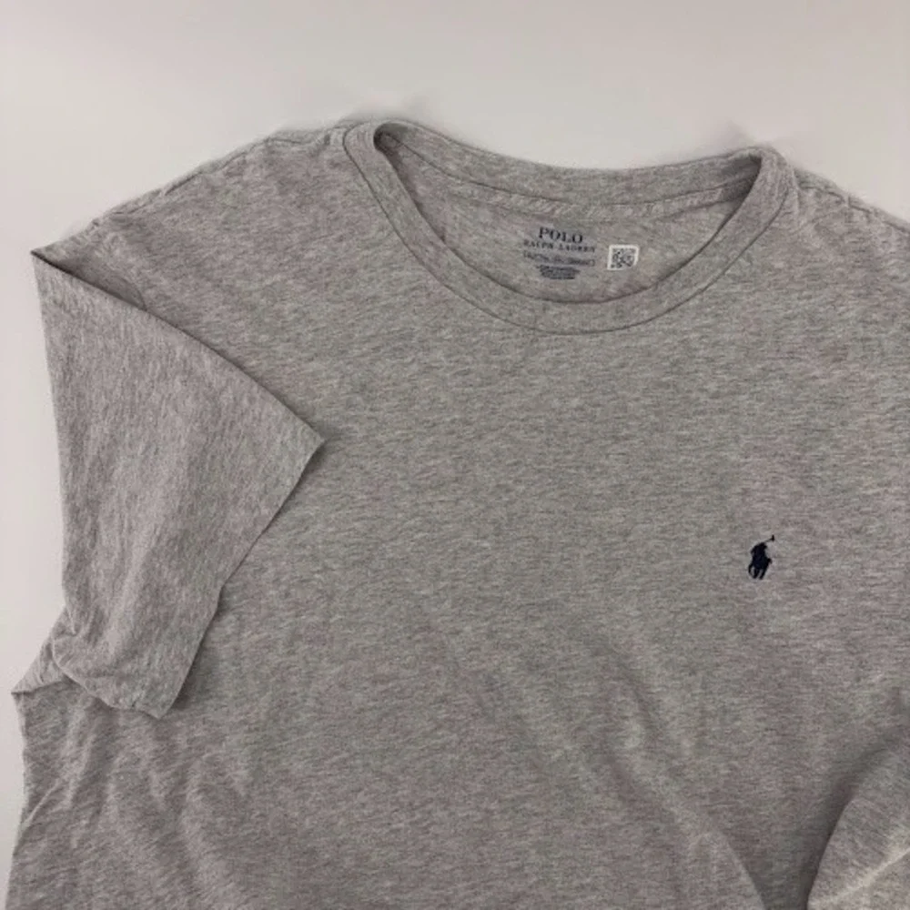 Polo Ralph Lauren Shirt Mens XLT Gray‎ Short Sleeve Crew Neck Casual Blue Pony